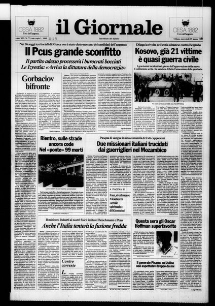 Il giornale : quotidiano del mattino